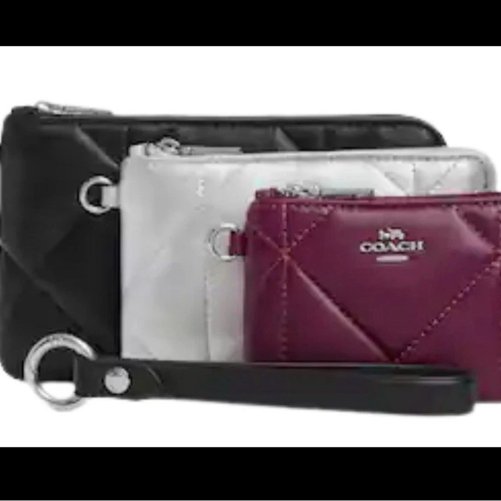 COACH - Corner Zip Trio Wristlets in Quilted Leather